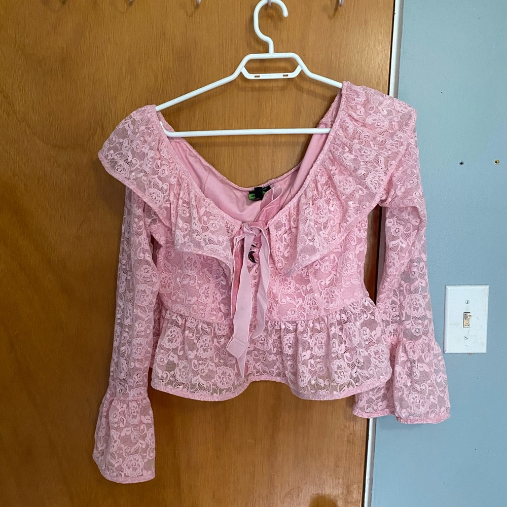 Pink Lace Women's Top